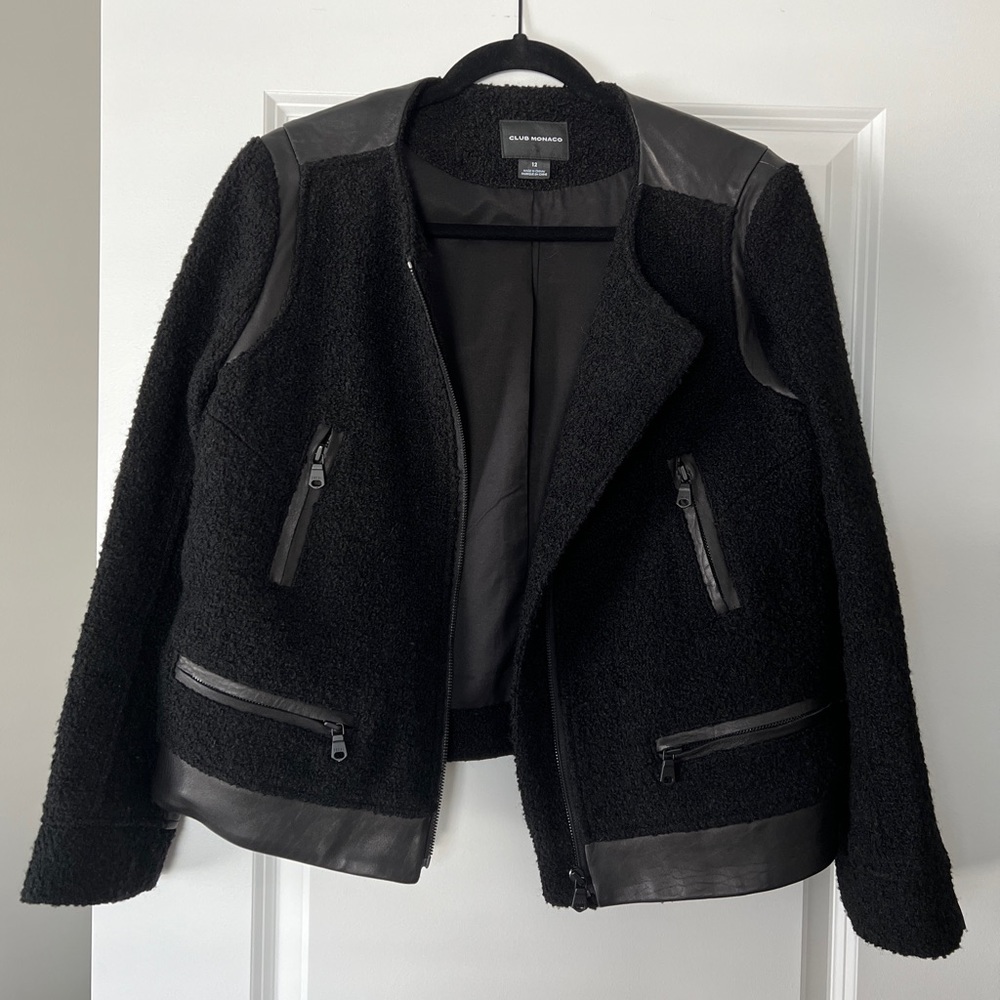 Club Monaco Wool & Leather Jacket